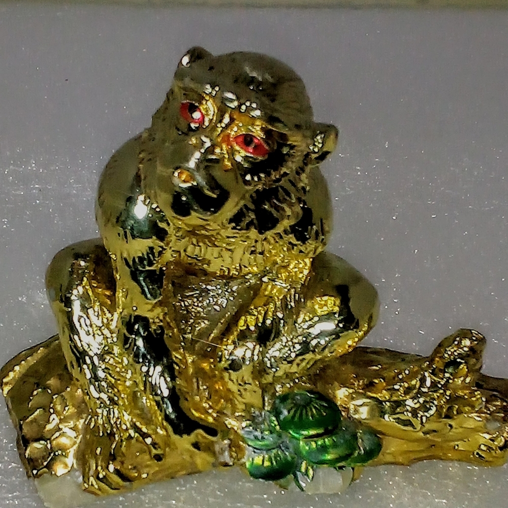 3" Brass Chinese Zodiac Wealth Animal Monkey Coin Money Currency Art Statue